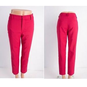 NEW Zara Bright Pink Chino Cigarette Classic Pants with front pockets